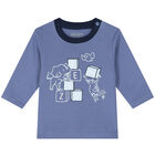 Baby Boys Blue Logo & Animals Trousers Set, 1, hi-res